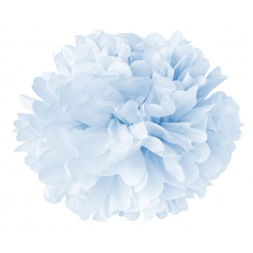 Pompom papier bleu