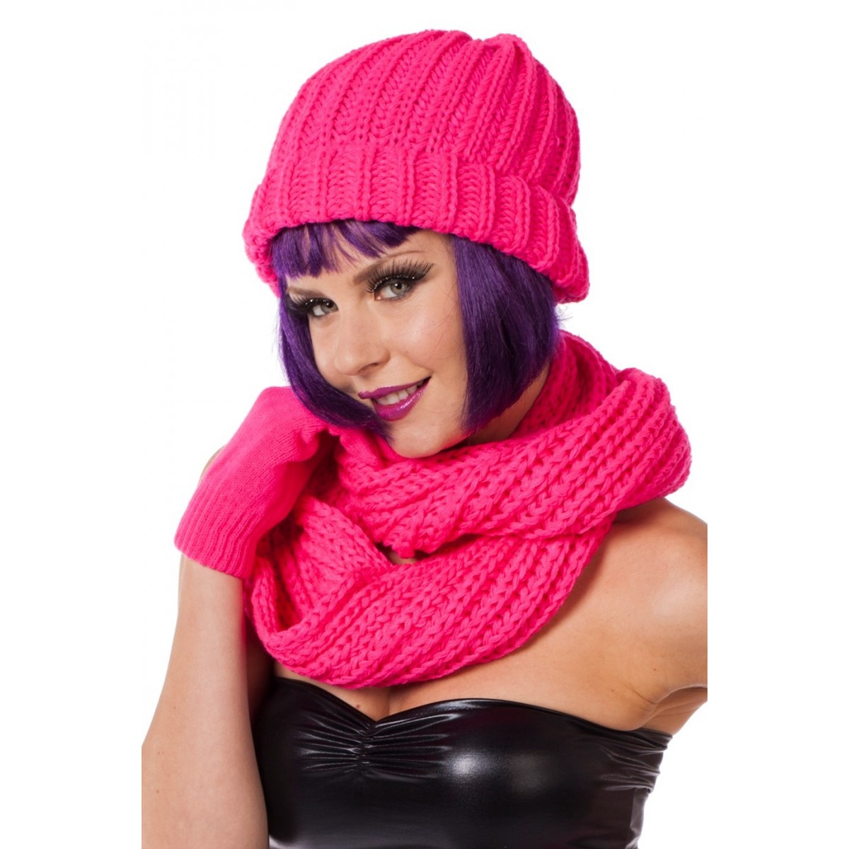 bonnet fluo rose