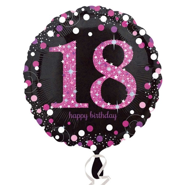 Ballon 18'' bonne fête noir et rose | CélébrationAnimafête