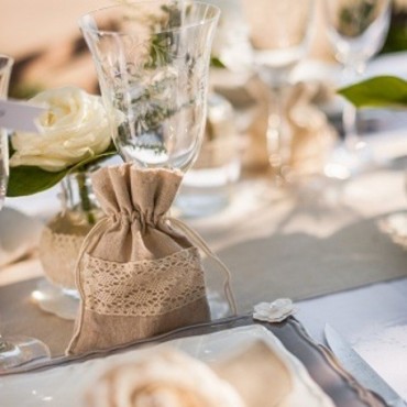 pochons dragées dentelle mariage champetre