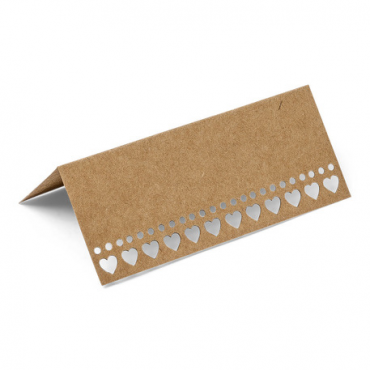 Etiquettes marque-places carton coeur ivoire  x10  