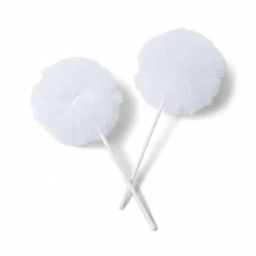 pompons tulle blanc
