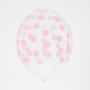 5 Ballons confettis rose pâle - 30  cm