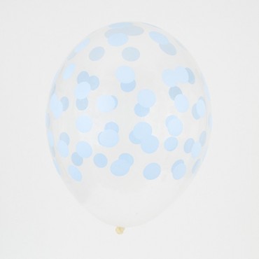 Ballons latex confettis bleu ciel My Little Day