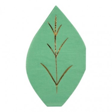 serviettes feuilles vertes